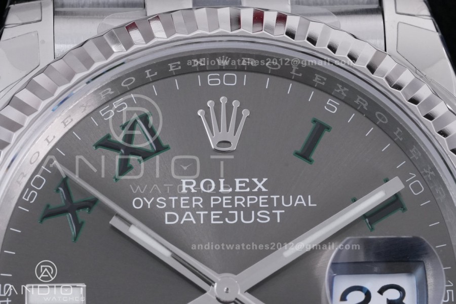DateJust 36 SS 126234 VSF 1:1 Best Edition 904L Steel Gray Green Roman Dial on Jubilee Bracelet VS3235