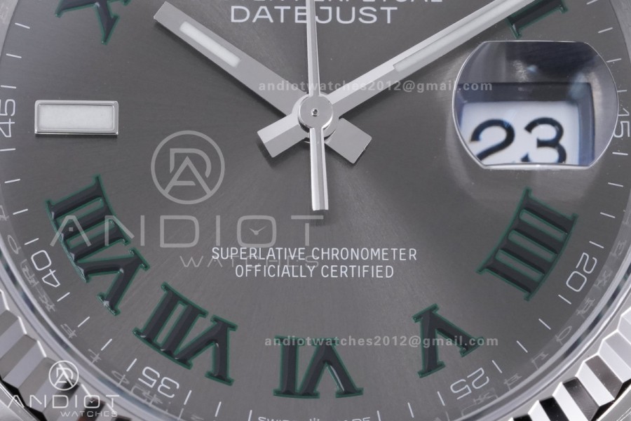 DateJust 36 SS 126234 VSF 1:1 Best Edition 904L Steel Gray Green Roman Dial on Jubilee Bracelet VS3235