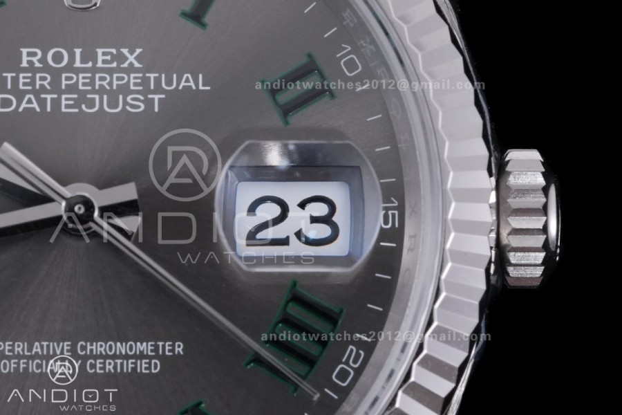 DateJust 36 SS 126234 VSF 1:1 Best Edition 904L Steel Gray Green Roman Dial on Jubilee Bracelet VS3235