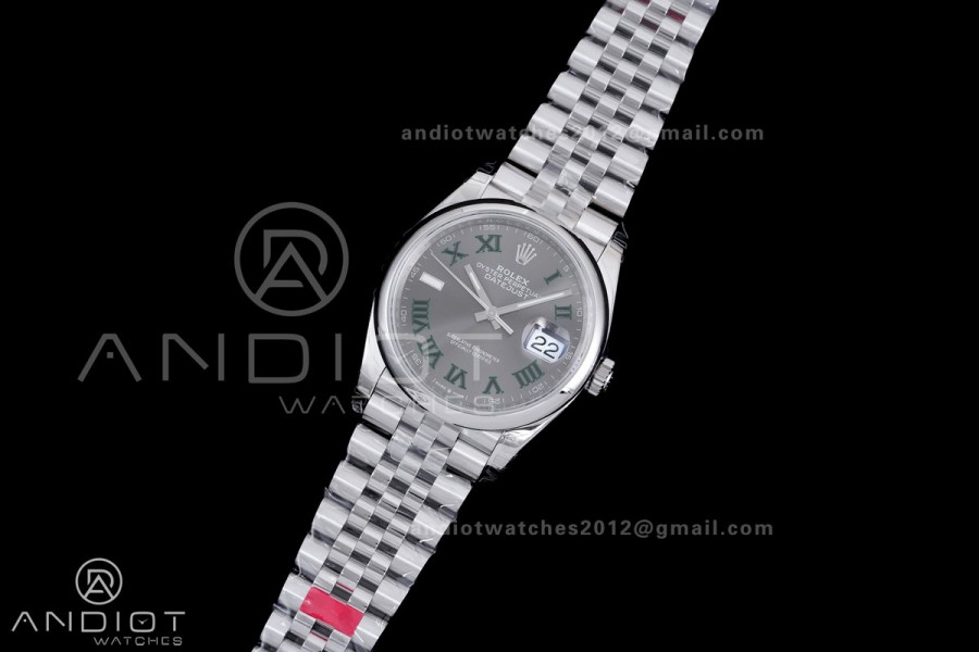 DateJust 36 SS 126200 VSF 1:1 Best Edition 904L Steel Gray Green Roman Dial on Jubilee Bracelet VS3235