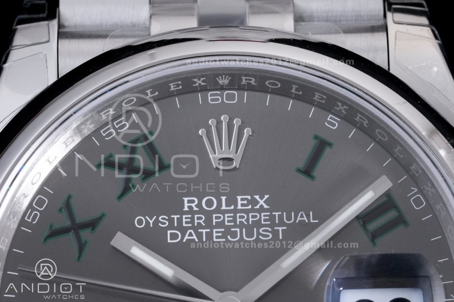 DateJust 36 SS 126200 VSF 1:1 Best Edition 904L Steel Gray Green Roman Dial on Jubilee Bracelet VS3235