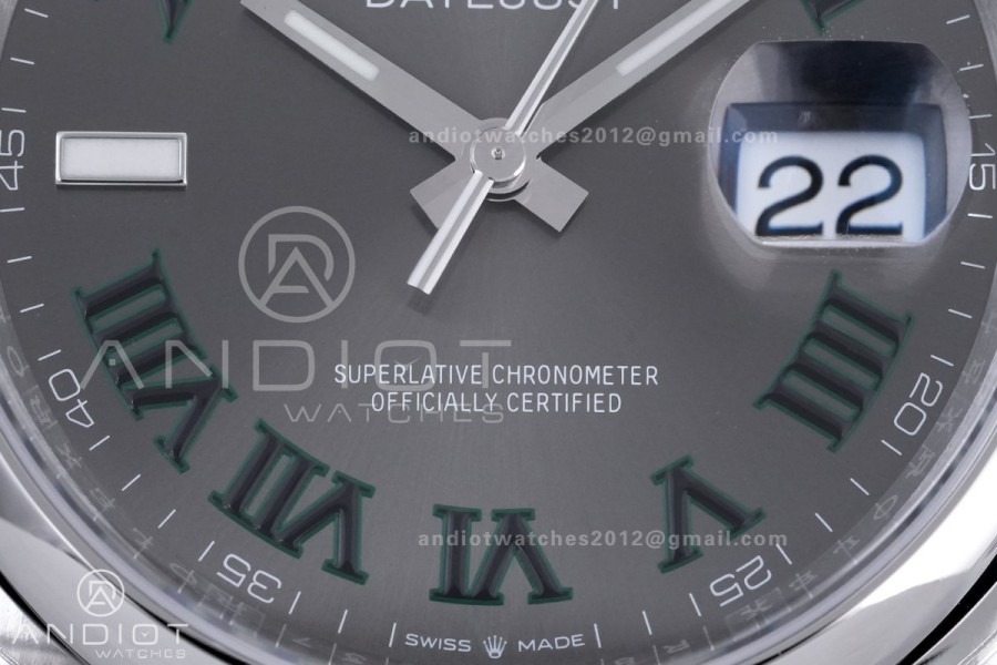 DateJust 36 SS 126200 VSF 1:1 Best Edition 904L Steel Gray Green Roman Dial on Jubilee Bracelet VS3235