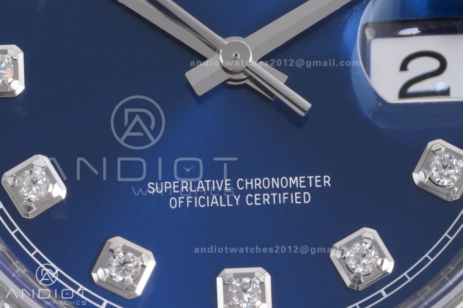 DateJust 36 SS 126284 VSF 1:1 Best Edition 904L Steel Blue Diamonds Dial & bezel on Jubilee Bracelet VS3235