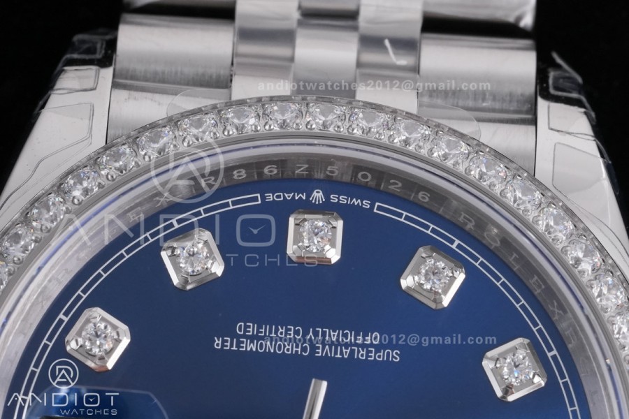 DateJust 36 SS 126284 VSF 1:1 Best Edition 904L Steel Blue Diamonds Dial & bezel on Jubilee Bracelet VS3235