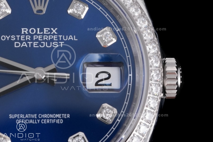 DateJust 36 SS 126284 VSF 1:1 Best Edition 904L Steel Blue Diamonds Dial & bezel on Jubilee Bracelet VS3235