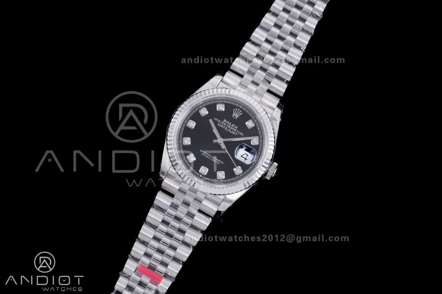 DateJust 36 SS 126234 VSF 1:1 Best Edition 904L Steel Black Diamonds Dial on Jubilee Bracelet VS3235