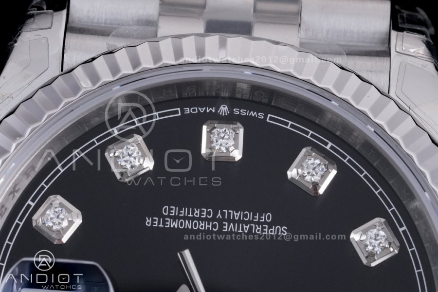 DateJust 36 SS 126234 VSF 1:1 Best Edition 904L Steel Black Diamonds Dial on Jubilee Bracelet VS3235