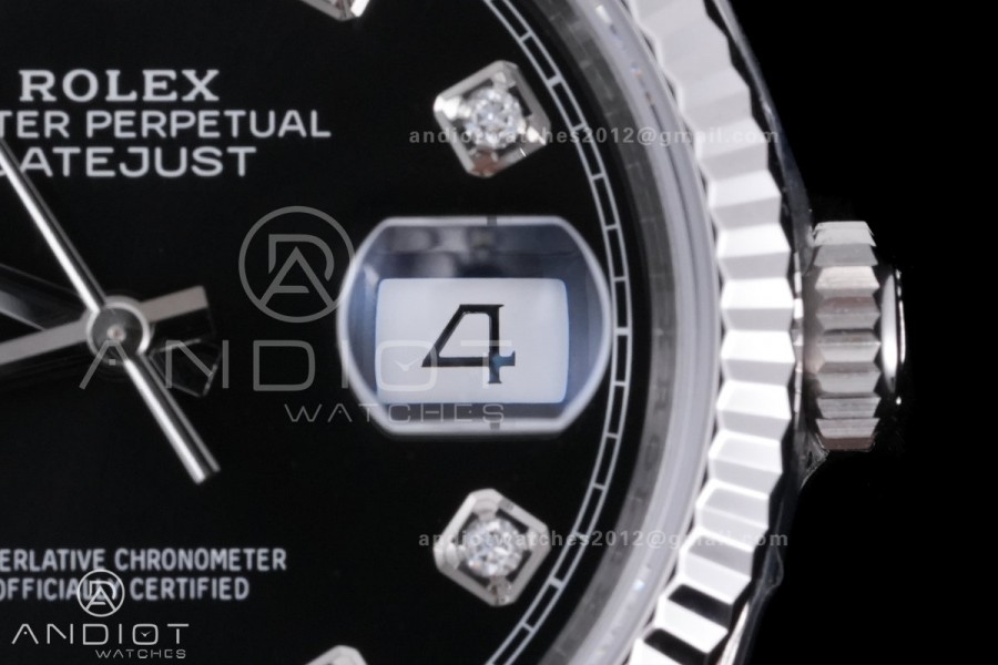 DateJust 36 SS 126234 VSF 1:1 Best Edition 904L Steel Black Diamonds Dial on Jubilee Bracelet VS3235
