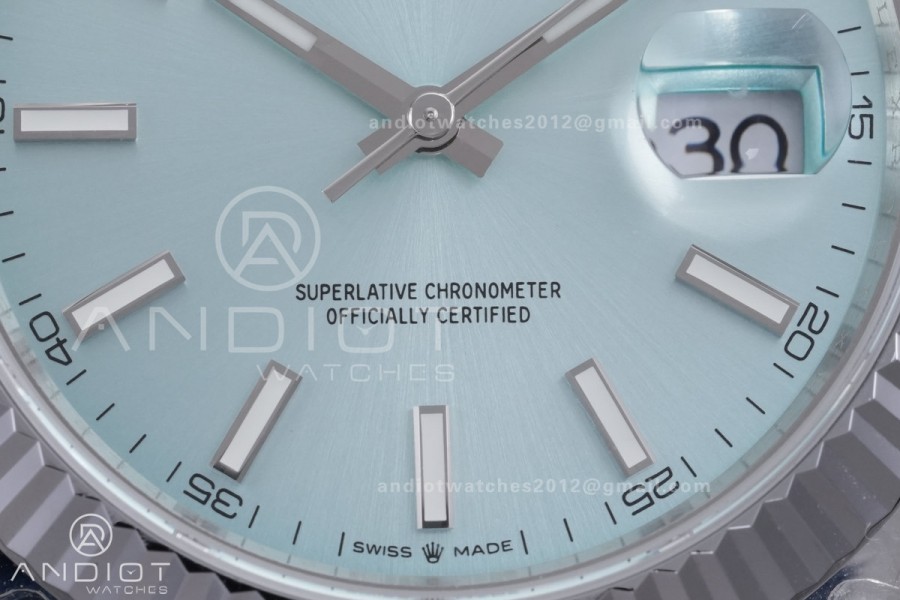 QF 41mm Datejust 126334 Ice Blue Dial 904L SS with Added Weight Bezel and Jubilee Bracelet, Approx. 149g
