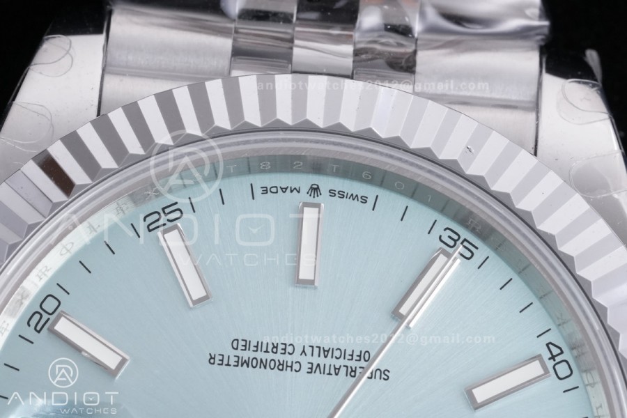 QF 41mm Datejust 126334 Ice Blue Dial 904L SS with Added Weight Bezel and Jubilee Bracelet, Approx. 149g