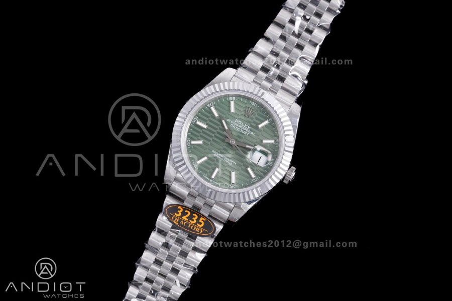 QF41mm Datejust 126334 Green Motif Patterned Dial 904L SS with Added Weight Bezel and Bracelet, Approx. 149g