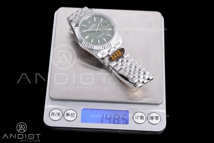 QF41mm Datejust 126334 Green Motif Patterned Dial 904L SS with Added Weight Bezel and Bracelet, Approx. 149g