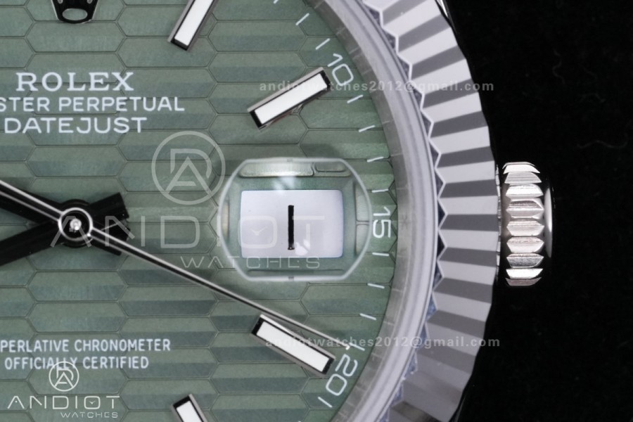 QF41mm Datejust 126334 Green Motif Patterned Dial 904L SS with Added Weight Bezel and Bracelet, Approx. 149g