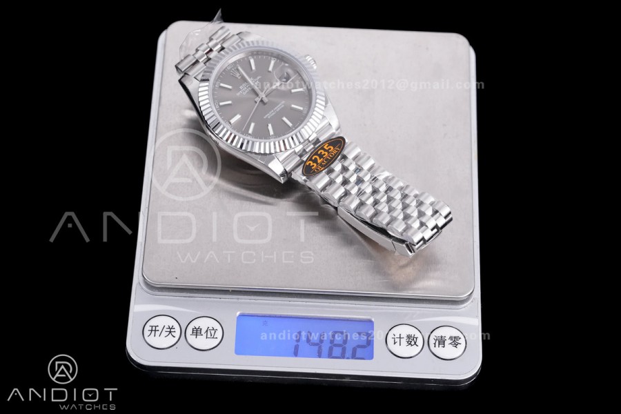 QF 41mm Datejust 126334 Grey Dial 904L SS with Added Weight Bezel and Jubilee Bracelet, Approx. 149g
