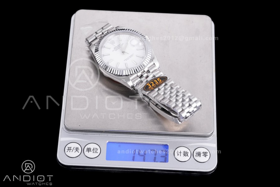 QF 41mm Datejust 126334 White Dial 904L SS with Added Weight Bezel and Jubilee Bracelet, Approx. 149g