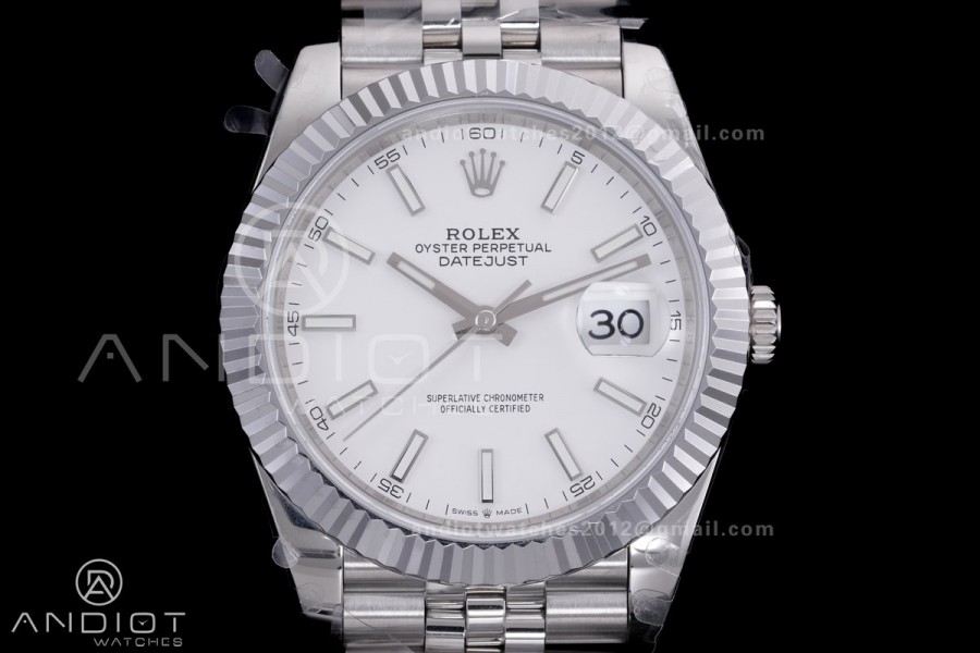 QF 41mm Datejust 126334 White Dial 904L SS with Added Weight Bezel and Jubilee Bracelet, Approx. 149g