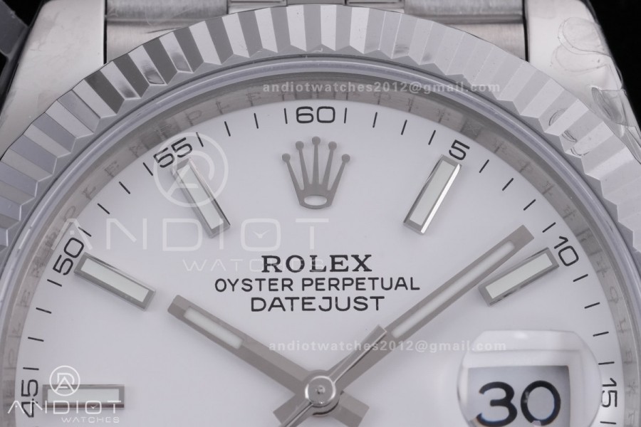 QF 41mm Datejust 126334 White Dial 904L SS with Added Weight Bezel and Jubilee Bracelet, Approx. 149g