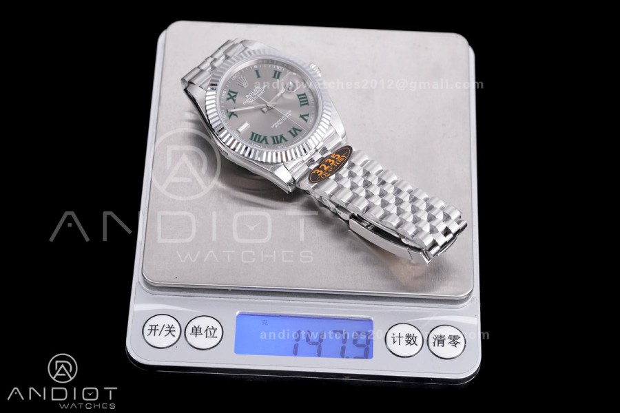 QF 41mm Datejust 126334 Grey Dial with Roman 904L SS  Added Weight Bezel and Jubilee Bracelet, Approx. 149g