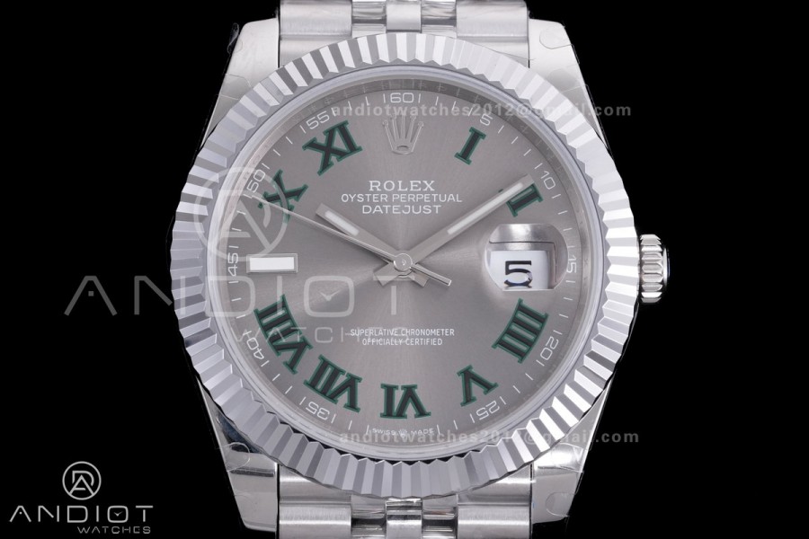 QF 41mm Datejust 126334 Grey Dial with Roman 904L SS  Added Weight Bezel and Jubilee Bracelet, Approx. 149g