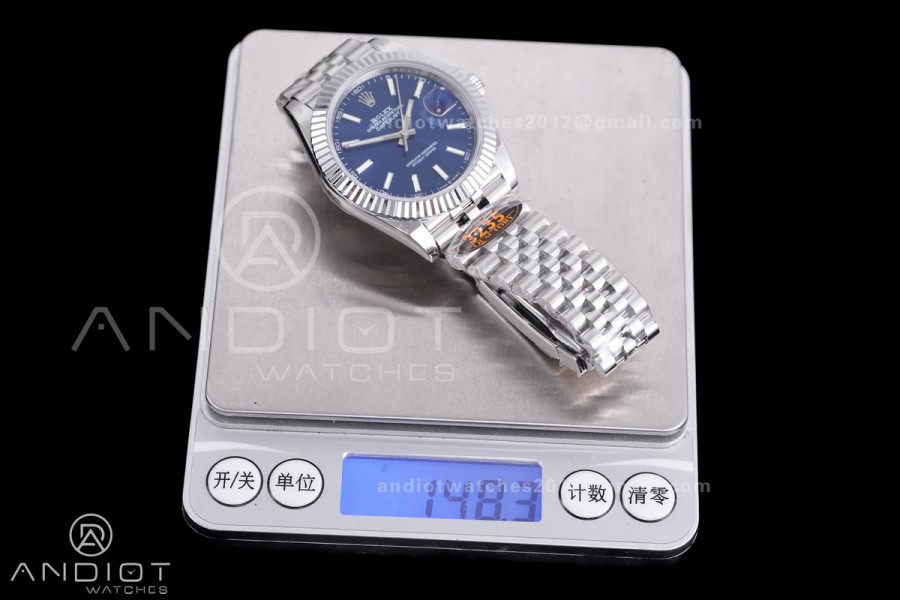 QF41mm Datejust 126334 Blue Dial 904L SS with Added Weight Bezel and Jubilee Bracelet, Approx. 149g