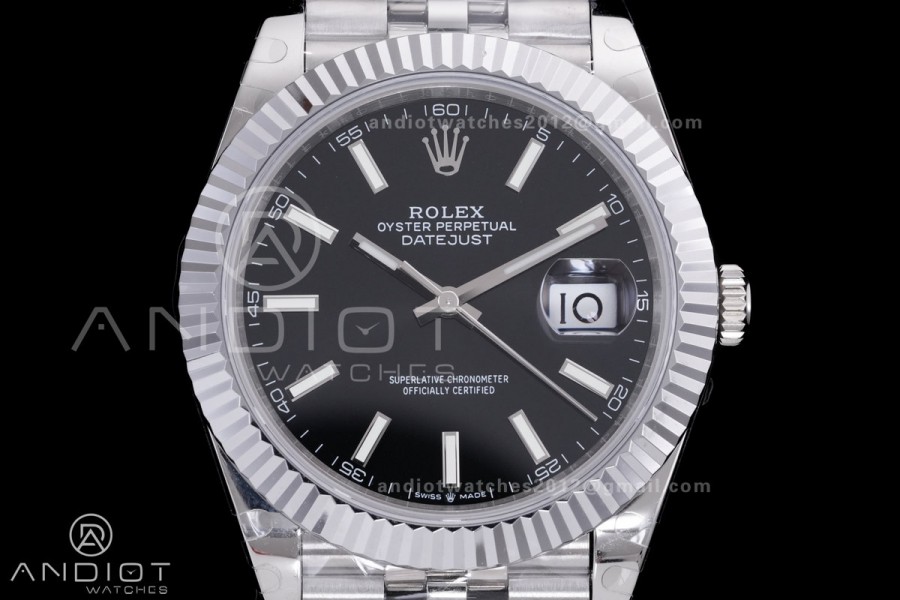 QF 41mm Datejust 126334 Black Dial 904L SS with Added Weight Bezel and Jubilee Bracelet, Approx. 149g