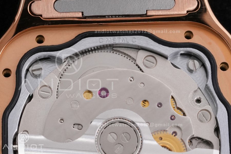 Santos de Cartier 35mm RG AF 1:1 Best Edition White Dial on RG SmartLinks Bracelet MIYOTA 9015