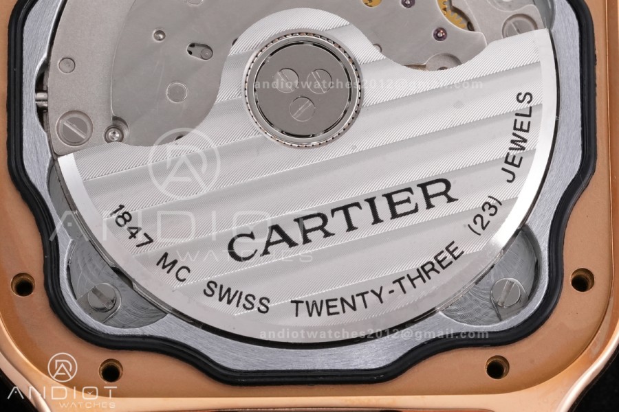 Santos de Cartier 35mm RG AF 1:1 Best Edition White Dial on RG SmartLinks Bracelet MIYOTA 9015