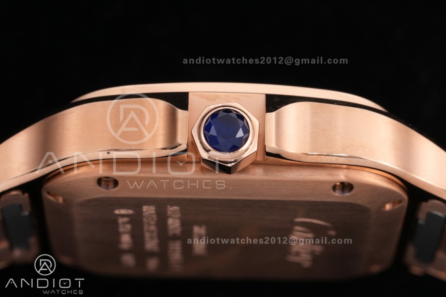 Santos de Cartier 35mm RG AF 1:1 Best Edition White Dial on RG SmartLinks Bracelet MIYOTA 9015