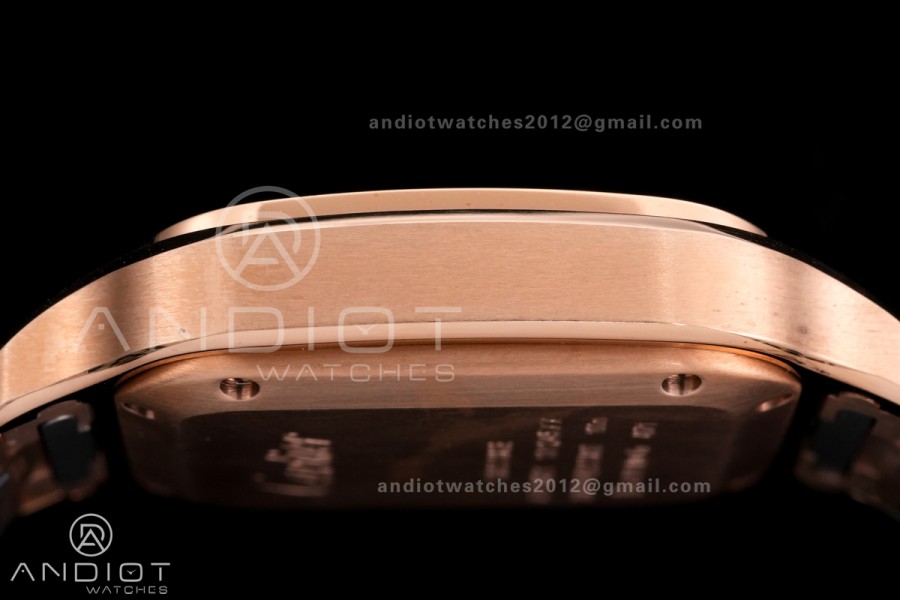Santos de Cartier 35mm RG AF 1:1 Best Edition White Dial on RG SmartLinks Bracelet MIYOTA 9015