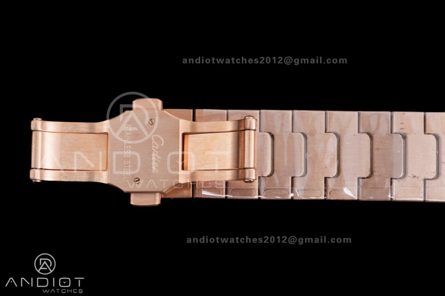 Santos de Cartier 35mm RG AF 1:1 Best Edition White Dial on RG SmartLinks Bracelet MIYOTA 9015