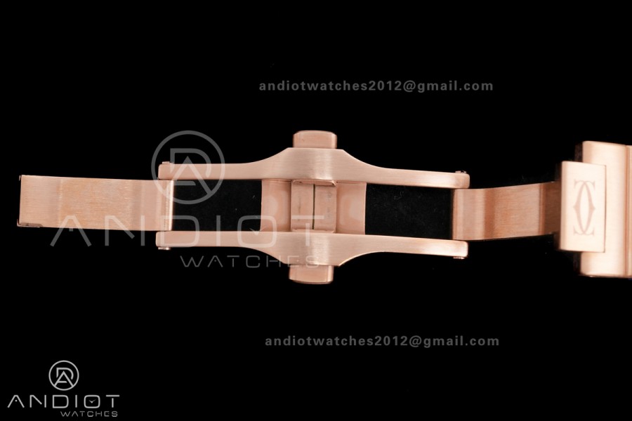 Santos de Cartier 35mm RG AF 1:1 Best Edition White Dial on RG SmartLinks Bracelet MIYOTA 9015