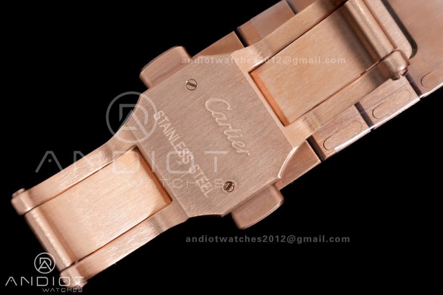 Santos de Cartier 35mm RG AF 1:1 Best Edition White Dial on RG SmartLinks Bracelet MIYOTA 9015