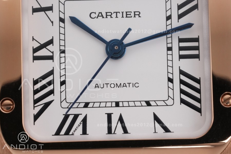 Santos de Cartier 35mm RG AF 1:1 Best Edition White Dial on RG SmartLinks Bracelet MIYOTA 9015
