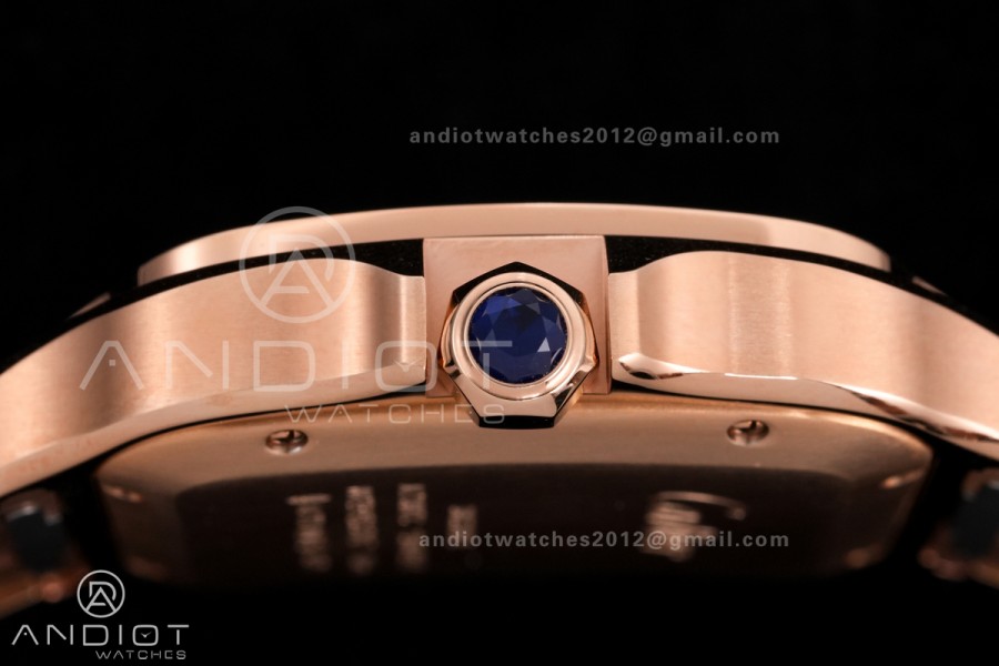 Santos de Cartier 40mm RG AF 1:1 Best Edition White Dial on RG SmartLinks Bracelet MIYOTA 9015