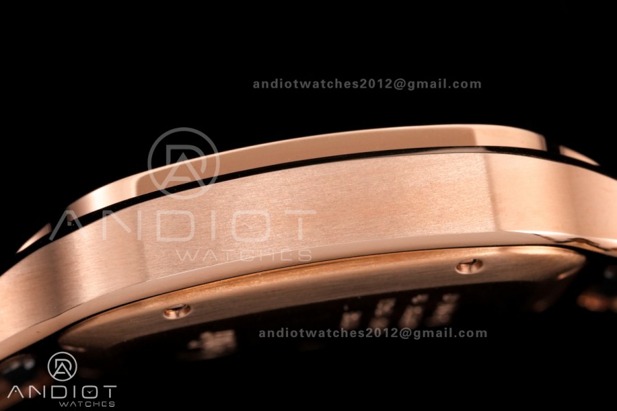 Santos de Cartier 40mm RG AF 1:1 Best Edition White Dial on RG SmartLinks Bracelet MIYOTA 9015