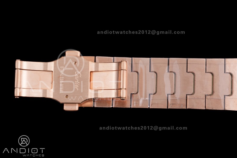 Santos de Cartier 40mm RG AF 1:1 Best Edition White Dial on RG SmartLinks Bracelet MIYOTA 9015