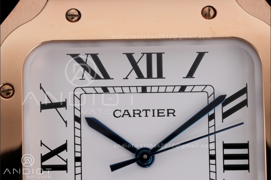 Santos de Cartier 40mm RG AF 1:1 Best Edition White Dial on RG SmartLinks Bracelet MIYOTA 9015