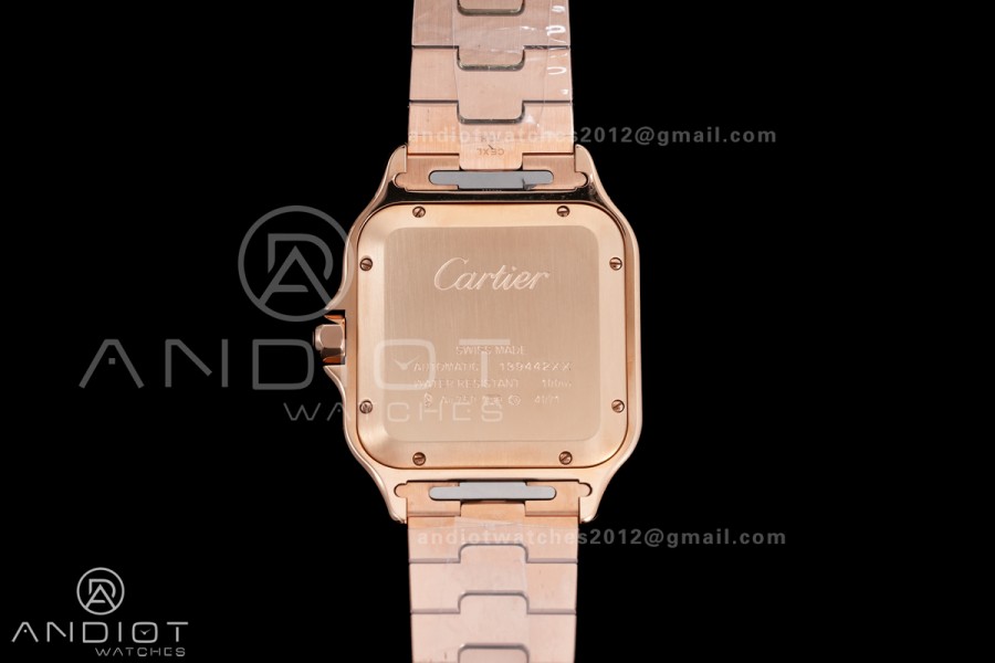 Santos de Cartier 40mm RG AF 1:1 Best Edition White Dial on RG SmartLinks Bracelet MIYOTA 9015