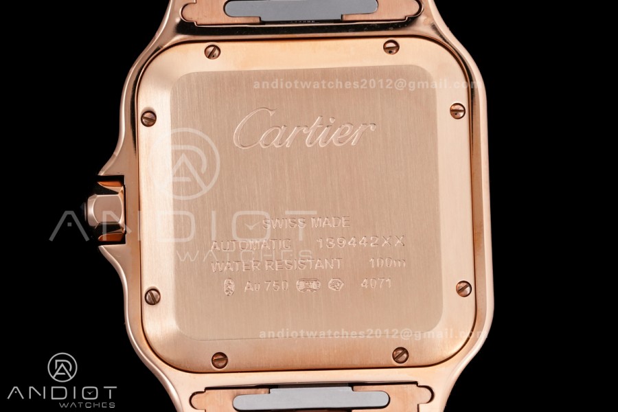 Santos de Cartier 40mm RG AF 1:1 Best Edition White Dial on RG SmartLinks Bracelet MIYOTA 9015