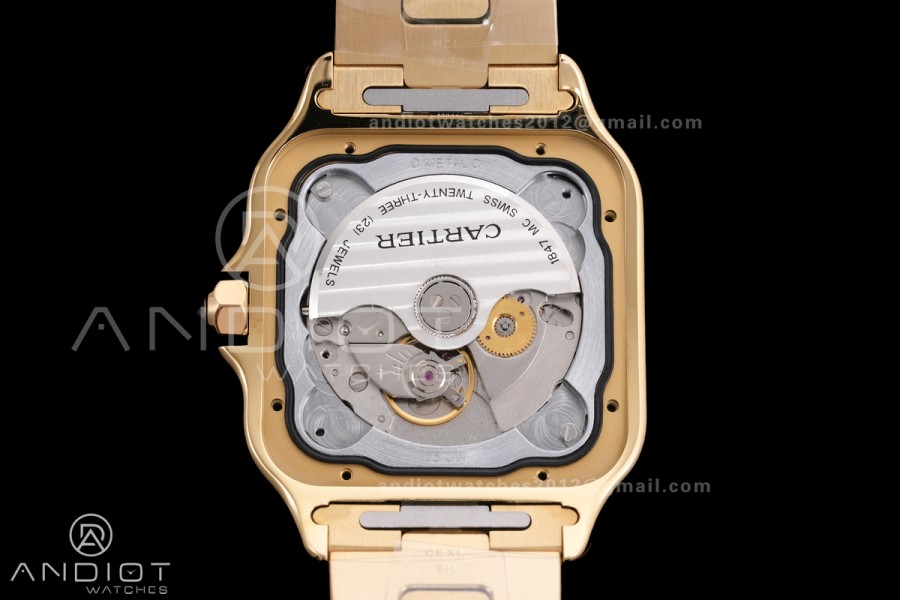 Santos de Cartier 40mm YG AF 1:1 Best Edition Brown Dial on YG SmartLinks Bracelet MIYOTA 9015