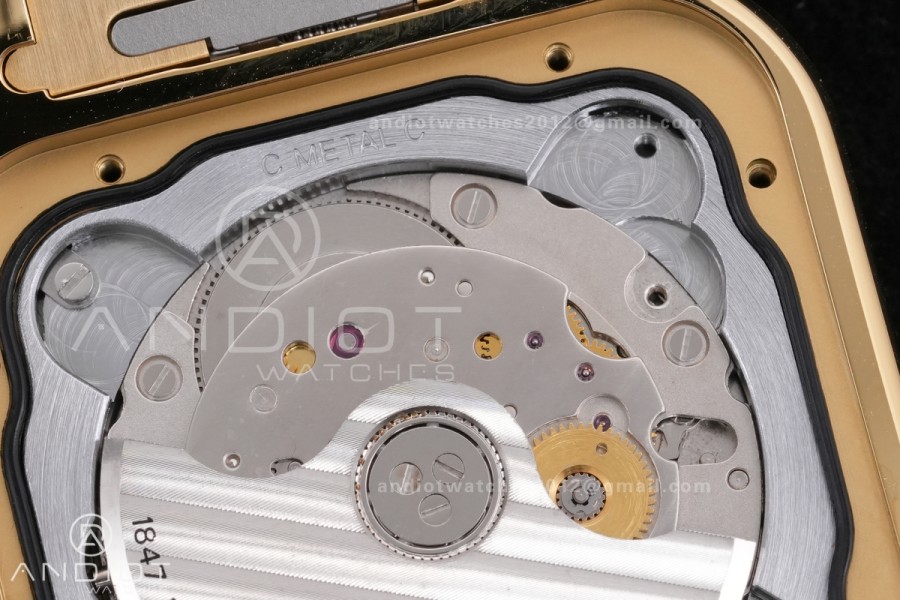 Santos de Cartier 40mm YG AF 1:1 Best Edition Brown Dial on YG SmartLinks Bracelet MIYOTA 9015