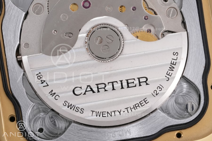 Santos de Cartier 40mm YG AF 1:1 Best Edition Brown Dial on YG SmartLinks Bracelet MIYOTA 9015