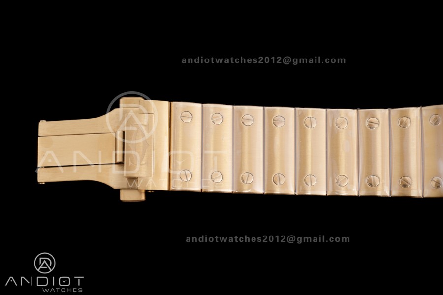 Santos de Cartier 40mm YG AF 1:1 Best Edition Brown Dial on YG SmartLinks Bracelet MIYOTA 9015