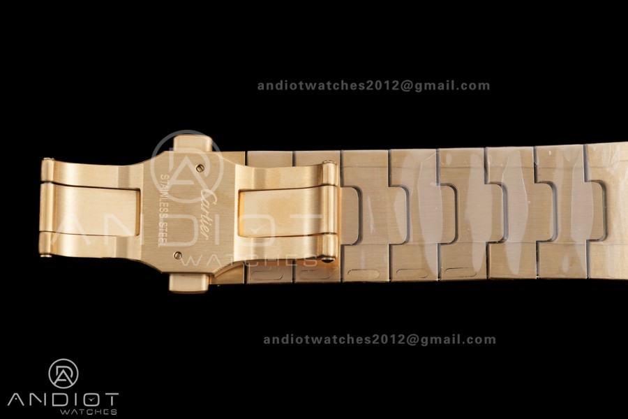 Santos de Cartier 40mm YG AF 1:1 Best Edition Brown Dial on YG SmartLinks Bracelet MIYOTA 9015