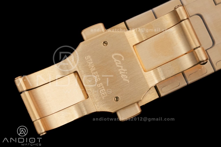 Santos de Cartier 40mm YG AF 1:1 Best Edition Brown Dial on YG SmartLinks Bracelet MIYOTA 9015