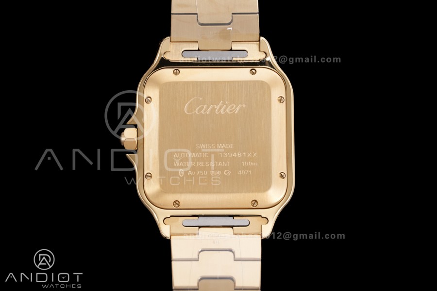 Santos de Cartier 40mm YG AF 1:1 Best Edition Brown Dial on YG SmartLinks Bracelet MIYOTA 9015
