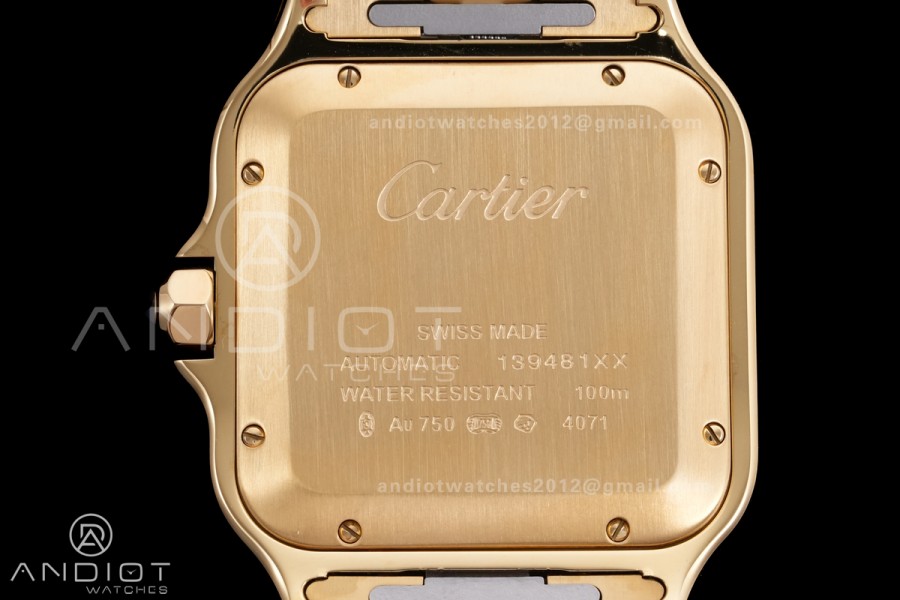 Santos de Cartier 40mm YG AF 1:1 Best Edition Brown Dial on YG SmartLinks Bracelet MIYOTA 9015