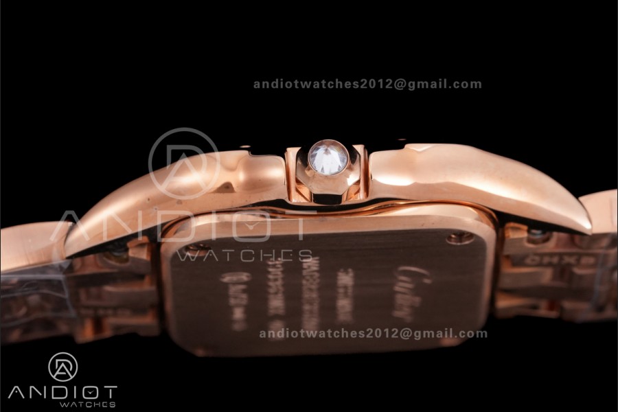 Panthère Ladies 22mm RG AF 1:1 Best Edition White Dial Diamonds Bezel on RG Bracelet Ronda Quartz
