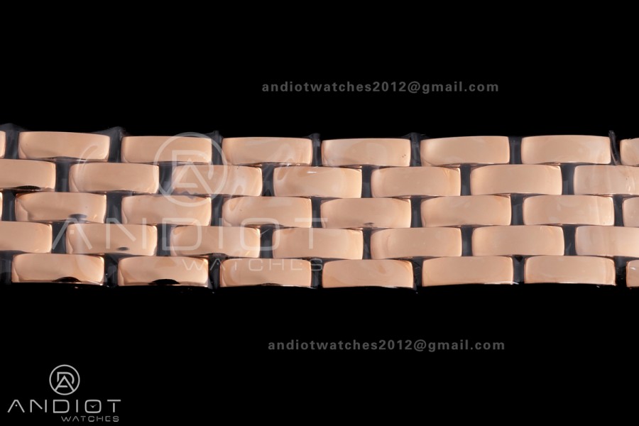 Panthère Ladies 22mm RG AF 1:1 Best Edition White Dial Diamonds Bezel on RG Bracelet Ronda Quartz