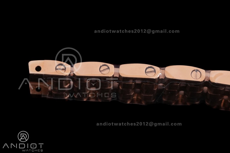 Panthère Ladies 22mm RG AF 1:1 Best Edition White Dial Diamonds Bezel on RG Bracelet Ronda Quartz